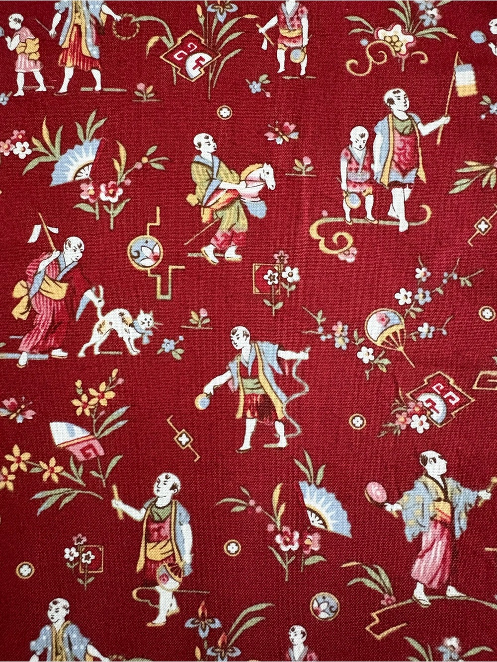 2.6 yards fabric David Textiles hundred boys Asian Chinese quilting cotton
